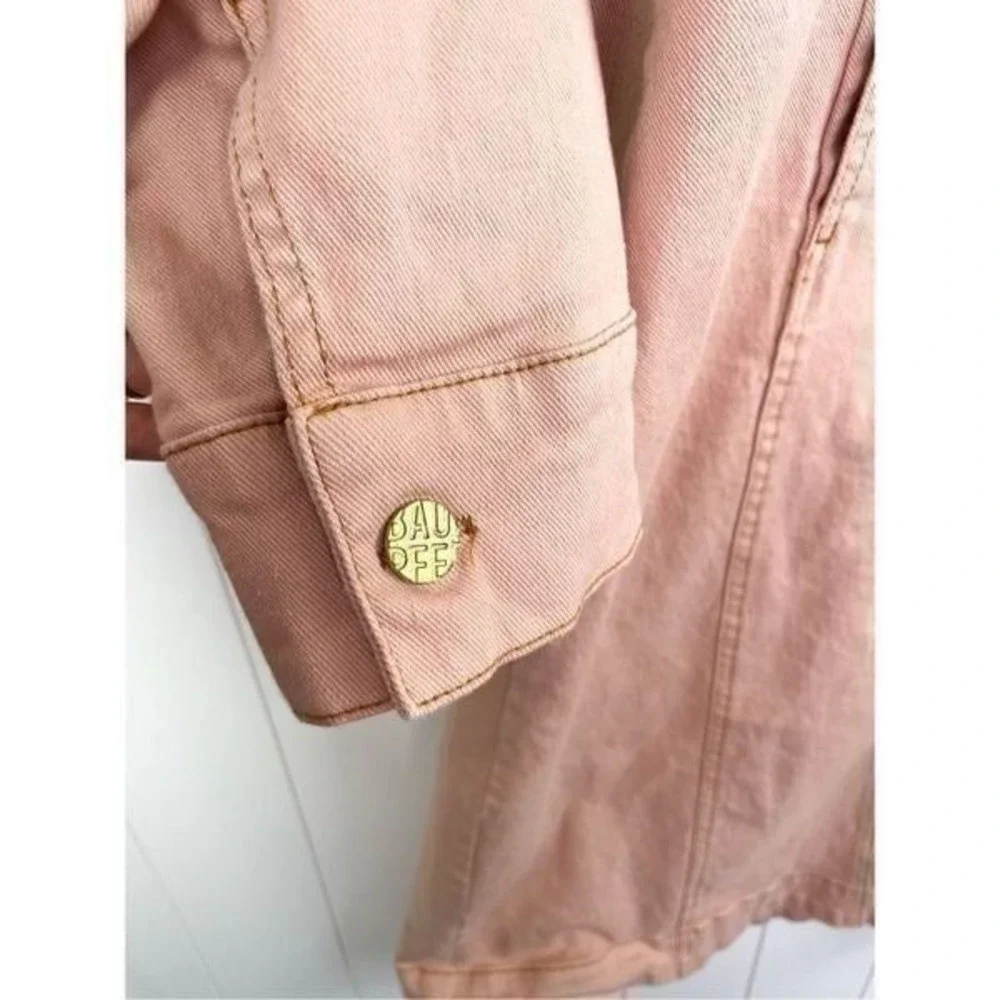 BAUM UND PFERDGARTEN Arden Cotton Denim Button Down Dress Cameo‎ Peach Size S - Picture 5 of 8